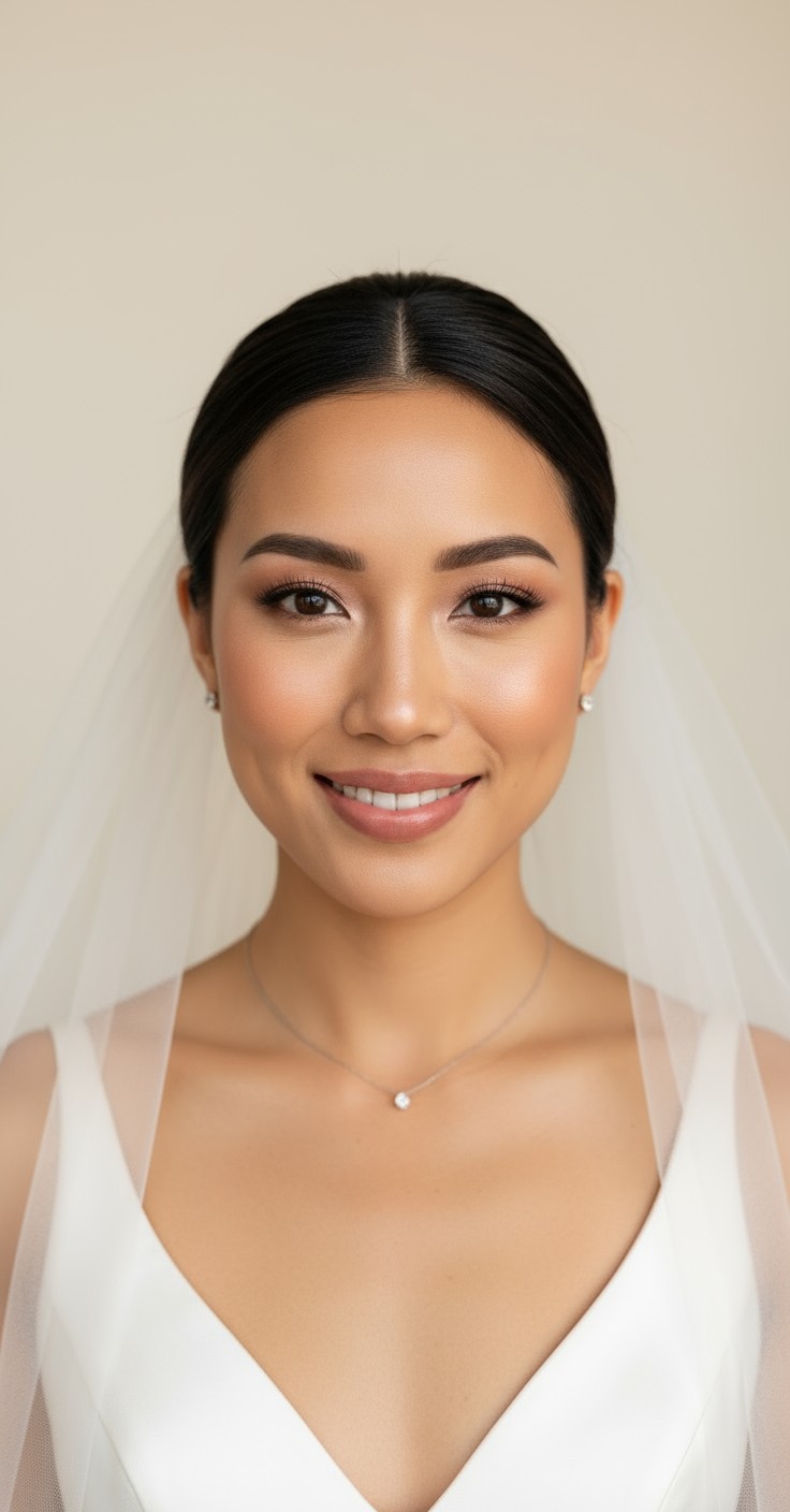 After Updo With Veil Underneath